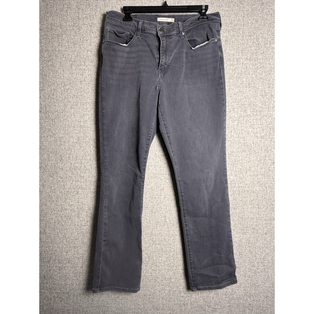 Levis Jeans Mid Rise Skinny Gray Stretch Denim‎ Dark Wash Slim Fit 12
